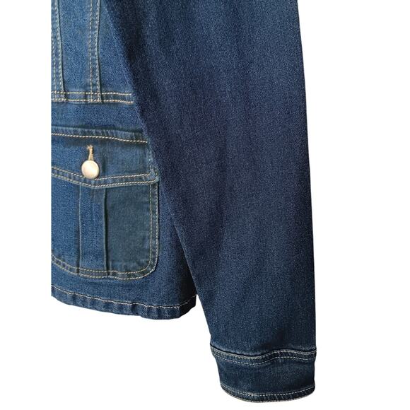 New Baccini Denim Jacket Blue Size Small Classic Button Front Casual Jean - Picture 6 of 14